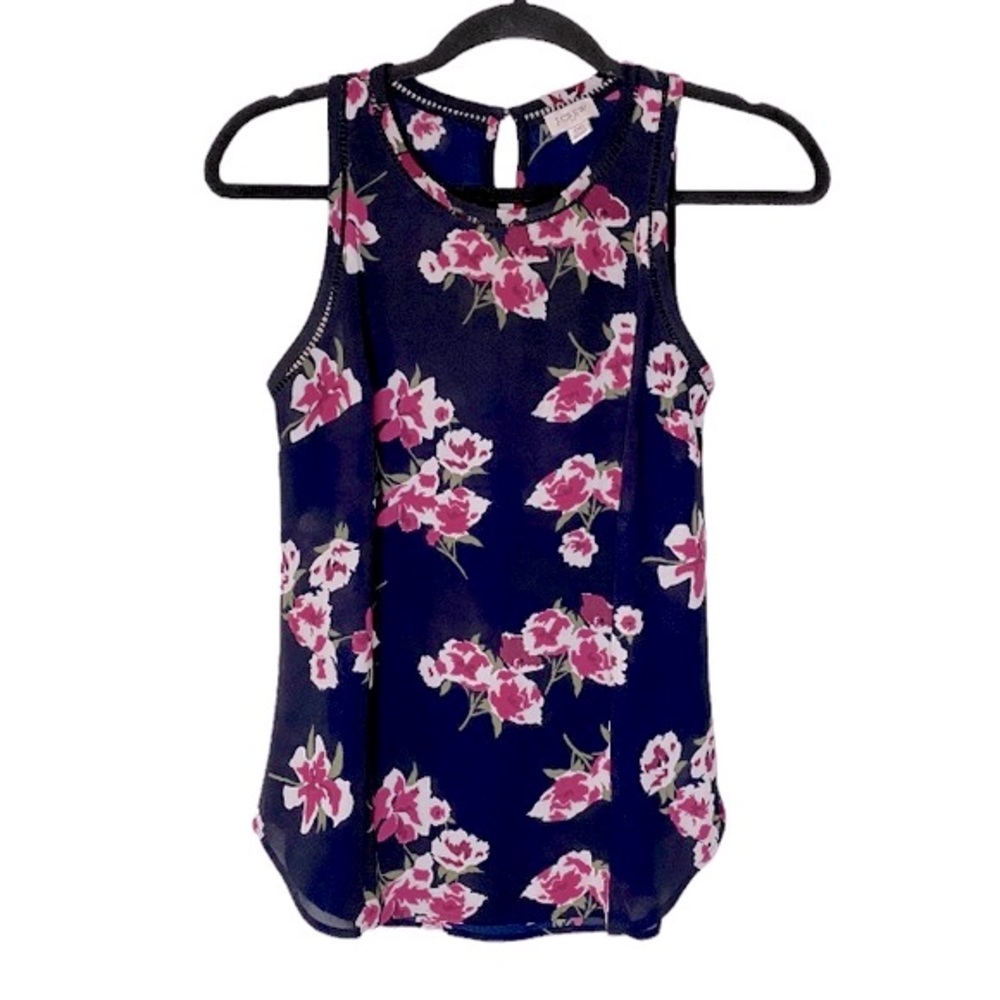 J. Crew Navy Pink Floral Sleeveless Dressy Tank Size 00